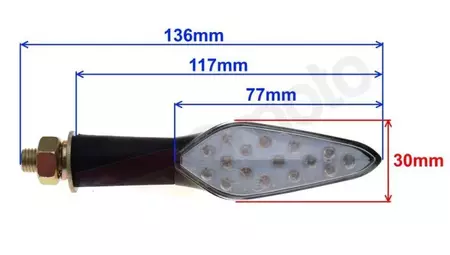 LED kairės pusės priekinė kontrolinė lemputė Romet CRS 50 125-2