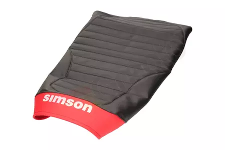 Capa de assento acolchoada preta e vermelha Simson SR50 Scooter-1