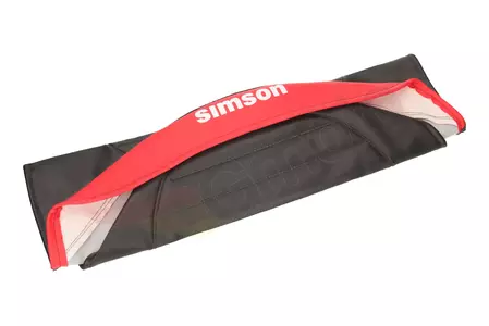 Capa de assento acolchoada preta e vermelha Simson SR50 Scooter-3