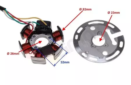 Iskrivni generator - stator 6 tuljav Derbi Senda AM6 Ducati-2