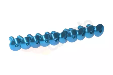 Śruba owiewki - szyby aluminiowa niebieska 5X20mm 10 szt - 135805