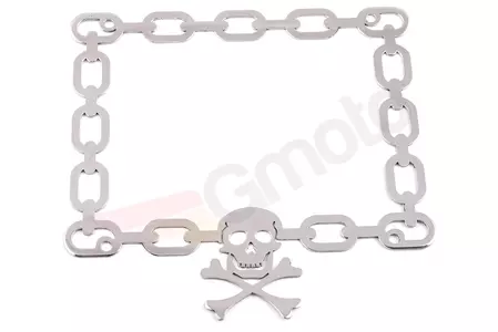 Chopper registration frame skull chain aço inoxidável-3