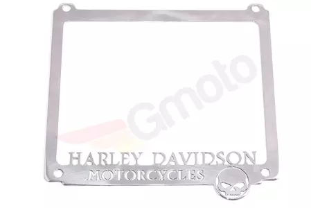 Registračný rám pre Harley Davidson s lebkou z nerezovej ocele-3