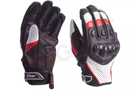 Motorfiets korte sporthandschoenen zwart en rood Inmotion XS-1
