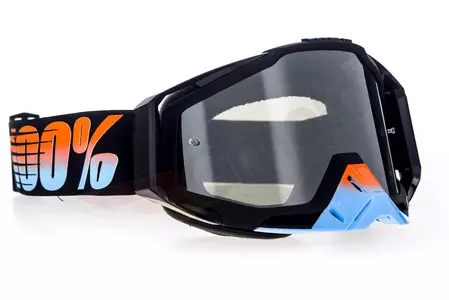 Gafas de moto 100% Porcentaje Racecraft Starlight color negro cristal plata espejo-3