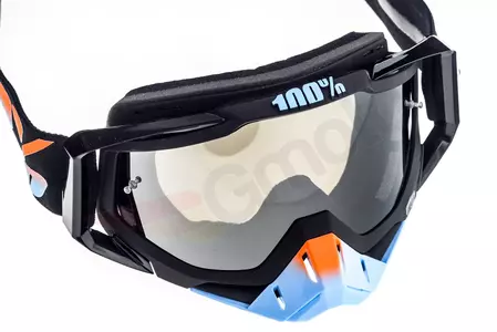 Gafas de moto 100% Porcentaje Racecraft Starlight color negro cristal plata espejo-7
