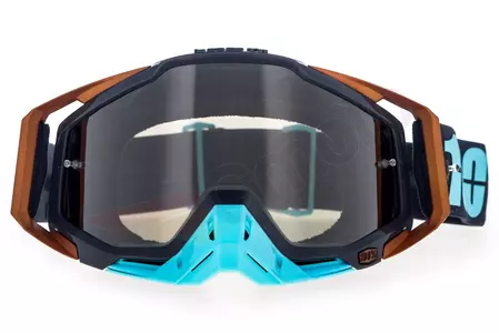 Gafas de moto 100% Porcentaje Racecraft Ergono color negro azul cristal plata espejo-2