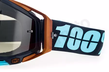 Gafas de moto 100% Porcentaje Racecraft Ergono color negro azul cristal plata espejo-9