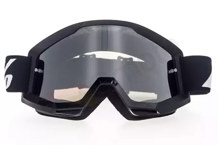 Gafas de moto 100% Percent modelo Strata Goliath color negro y blanco cristal espejo plateado-2