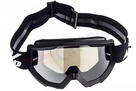 Gafas de moto 100% Percent modelo Strata Goliath color negro y blanco cristal espejo plateado-6