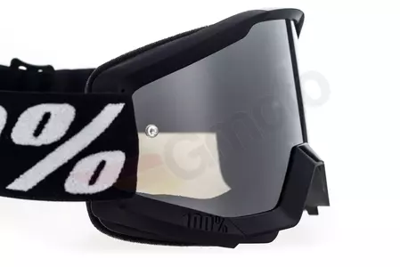 Gafas de moto 100% Percent modelo Strata Goliath color negro y blanco cristal espejo plateado-9