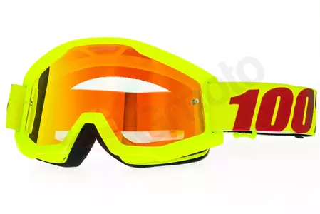 Gafas de moto 100% Porcentaje modelo Strata Mercury cristal amarillo rojo espejo color rojo - 50410-235-02
