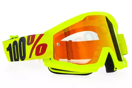 Motorističke naočale 100% Percent model Strata Mercury boja žuto-crvena, staklo, crvena, ogledalo-3