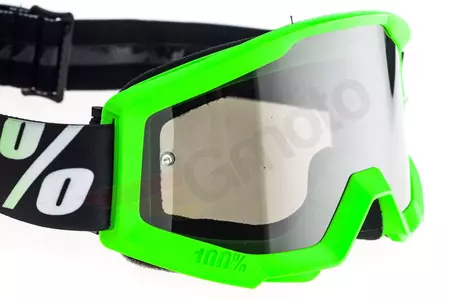 Motorrad Crossbrille Goggle 100% Prozent Strata Arkon schwarz/grün silber verspiegelt-10