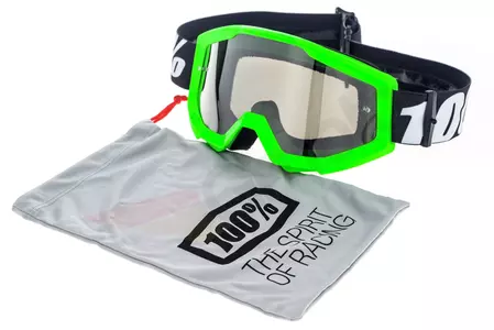 Motorrad Crossbrille Goggle 100% Prozent Strata Arkon schwarz/grün silber verspiegelt-12