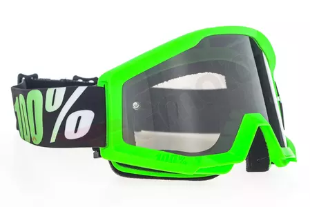 Motorrad Crossbrille Goggle 100% Prozent Strata Arkon schwarz/grün silber verspiegelt-3