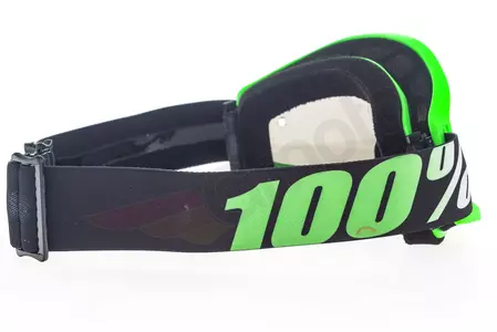 Motorrad Crossbrille Goggle 100% Prozent Strata Arkon schwarz/grün silber verspiegelt-5