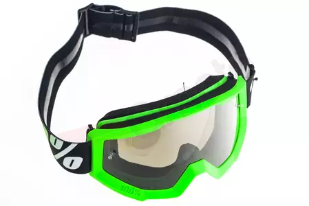 Motorrad Crossbrille Goggle 100% Prozent Strata Arkon schwarz/grün silber verspiegelt-9
