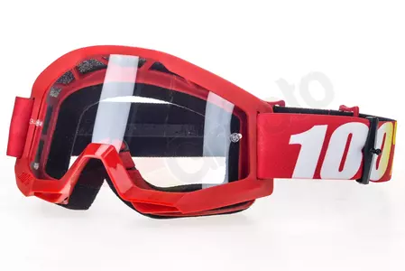 Gafas de moto 100% Porcentaje Horno Strata modelo rojo blanco cristal transparente - 50400-232-02