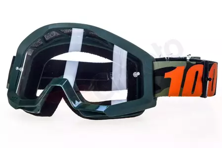 Gafas de moto 100% Percent modelo Strata Huntsitan color verde moro cristal transparente - 50400-234-02