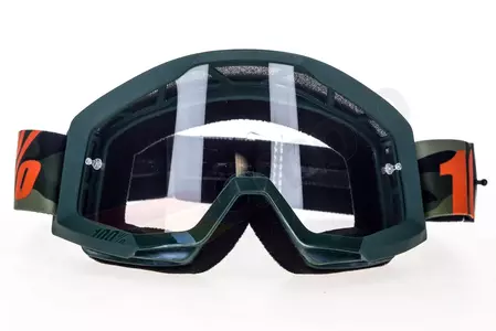 Gafas de moto 100% Percent modelo Strata Huntsitan color verde moro cristal transparente-2
