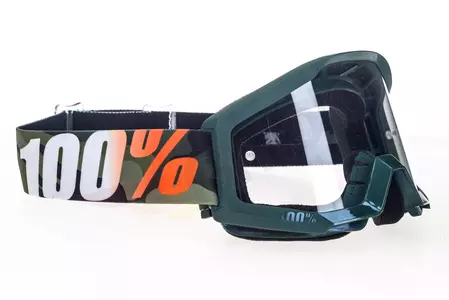 Gafas de moto 100% Percent modelo Strata Huntsitan color verde moro cristal transparente-3