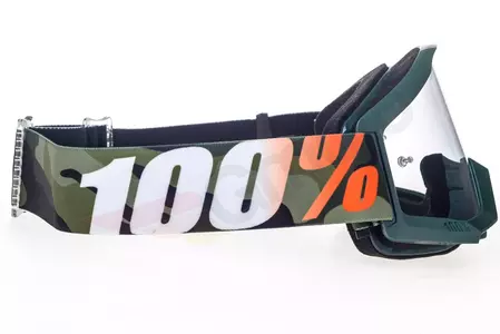 Gogle motocyklowe 100% Procent model Strata Huntsitan kolor zielony moro szybka przeźroczysta-4