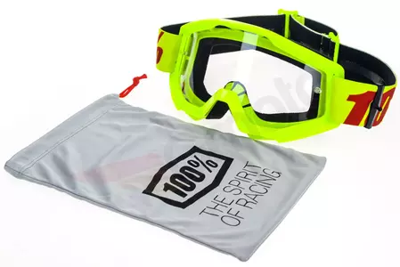 Motorrad Cross Brille Goggle 100% Prozent Strata Mercury gelb/rot klar-11