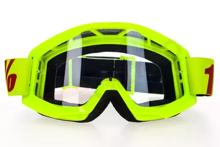 Motorrad Cross Brille Goggle 100% Prozent Strata Mercury gelb/rot klar-2