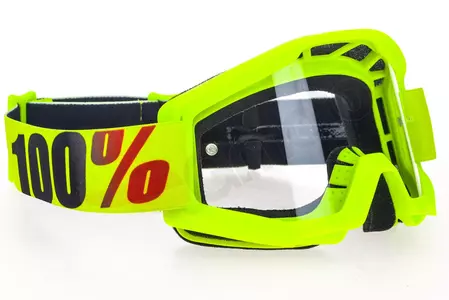Motorrad Cross Brille Goggle 100% Prozent Strata Mercury gelb/rot klar-3