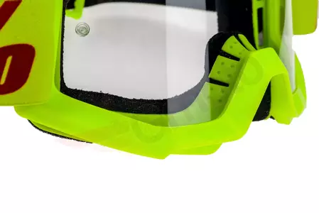 Motorrad Cross Brille Goggle 100% Prozent Strata Mercury gelb/rot klar-9