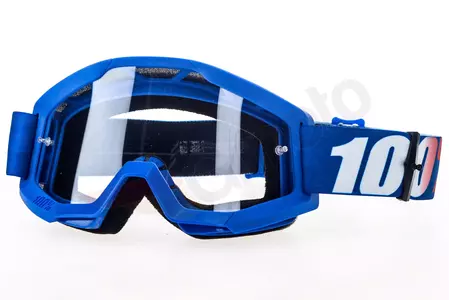 Motorrad Cross Brille Goggle 100% Prozent Strata Nation blau klar - 50400-236-02