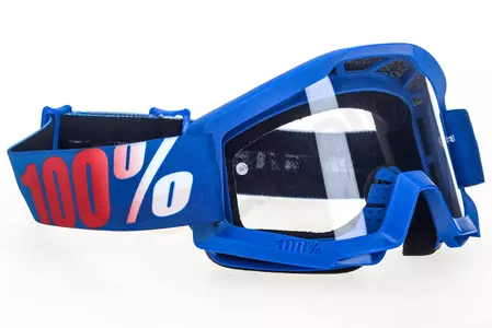Motorrad Cross Brille Goggle 100% Prozent Strata Nation blau klar-3