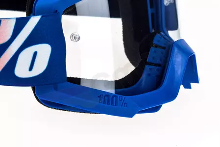 Motorrad Cross Brille Goggle 100% Prozent Strata Nation blau klar-9