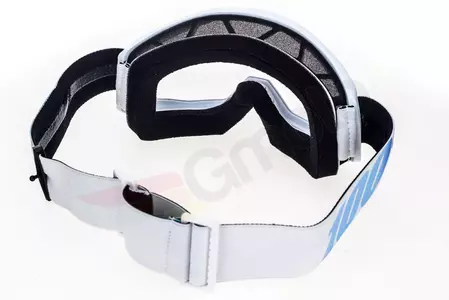 Motorrad Cross Brille Goggle 100% Prozent Strata Equinox weiß/blau klar-5