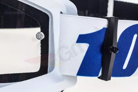 Gafas de moto 100% Percent modelo Strata Equinox color blanco-azul lente transparente-7