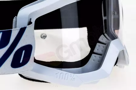 Motorrad Cross Brille Goggle 100% Prozent Strata Equinox weiß/blau klar-8