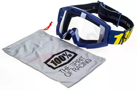Motorističke naočale 100% Percent model Strata Hope, mornarsko plave, prozirna leća-10