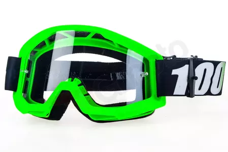 Gafas de moto 100% Percent modelo Strata Arkon color verde negro cristal transparente-1