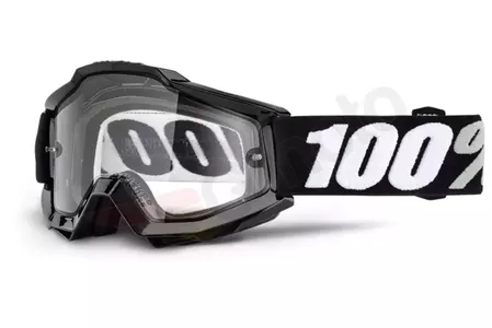 Gogle motocyklowe 100% Procent model Accuri Enduro Tornado kolor czarny szybka podwójna przeźroczysta-1