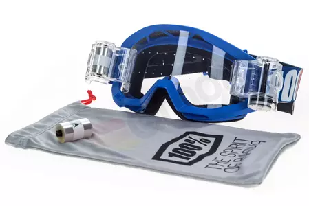 Gafas de moto 100% Percent modelo Strata Mud (sistema Roll-Off) Nation color azul lente transparente-12