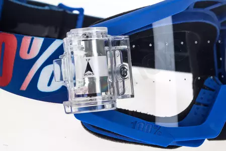 Gafas de moto 100% Percent modelo Strata Mud (sistema Roll-Off) Nation color azul lente transparente-9