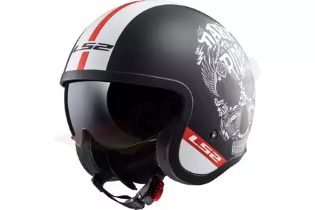 LS2 OF599 SPITFIRE INKY MATT BLACK/W capacete aberto para motociclistas. XS-1