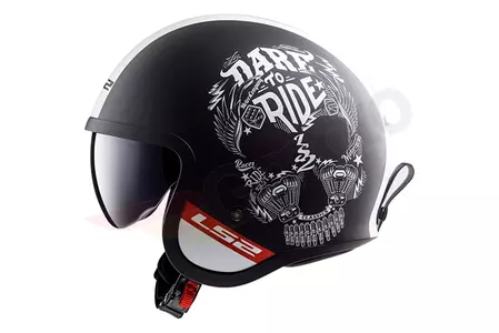 LS2 OF599 SPITFIRE INKY casco moto open face MATT BLACK/W. L-3