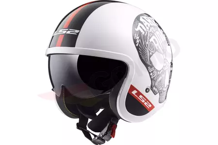 LS2 OF599 SPITFIRE INKY WHITE BLACK L casco de moto open face-1