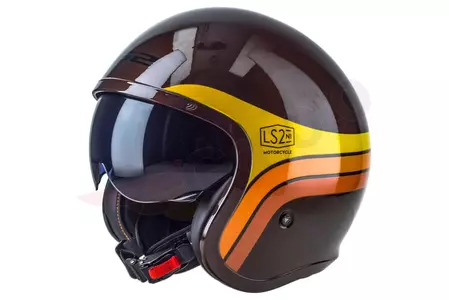 LS2 OF599 SPITFIRE SUNRISE BROWN ORANGE/Y casco de moto abierto XS-1