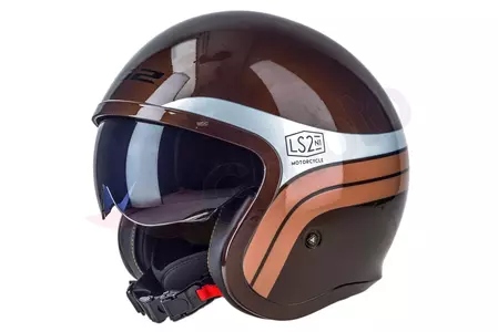 LS2 OF599 SPITFIRE SUNRISE BROWN WHITE XS casco moto open face-1