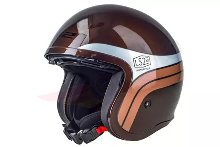 LS2 OF599 SPITFIRE SUNRISE BROWN WHITE XS casco moto open face-2