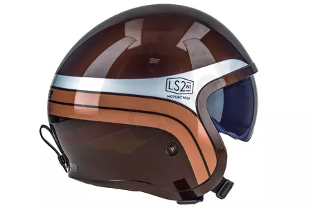LS2 OF599 SPITFIRE SUNRISE BROWN WHITE XS casco moto open face-4