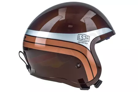 LS2 OF599 SPITFIRE SUNRISE BROWN WHITE XS casco moto open face-5